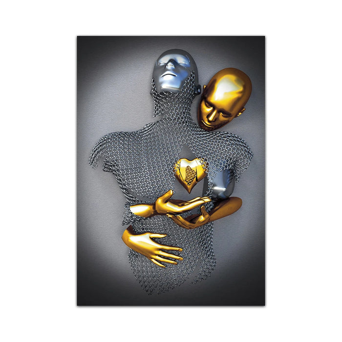 Modern Metal Figure Statue Art Canvas Painting Romantic Abstract Posters and Prints Wall Pictures for Living Room Home Decor