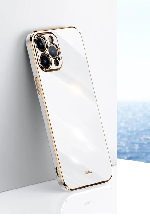 Luxury Solid Color Silicone Soft Case For IPhone 16 15 14 11 12 13 Pro Max Mini 16 Plus Plating Glossy Shockproof Protect Cover