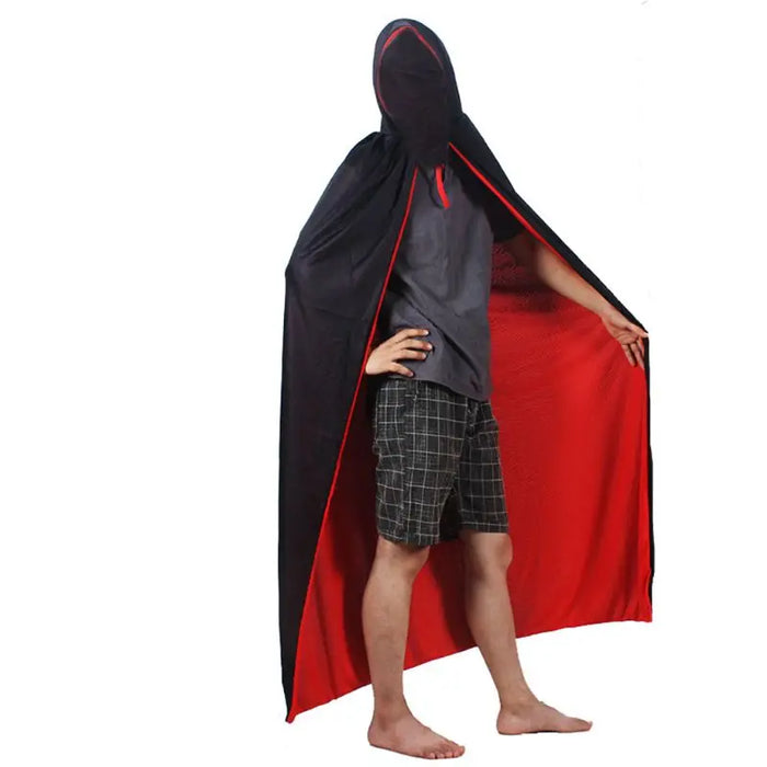 Black Red Vampire Cloak Cape Stand-up Collar Long Robe Women Men Halloween Vampires Grim Reaper Party Cosplay Costume