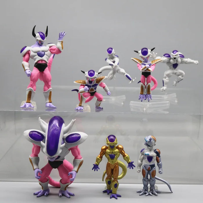 Frieza Full Form Set Action Figures 8Pcs/Set BANDAI Dragon Ball Z Anime Figure  Freezer Doll Statue Collection Model Toys Gifts