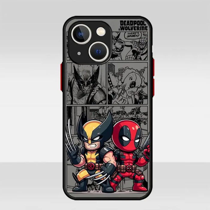 Marvel Deadpool And Wolverine Clear Matte Phone Case for Apple iPhone 16 15 14 13 12 pro Max