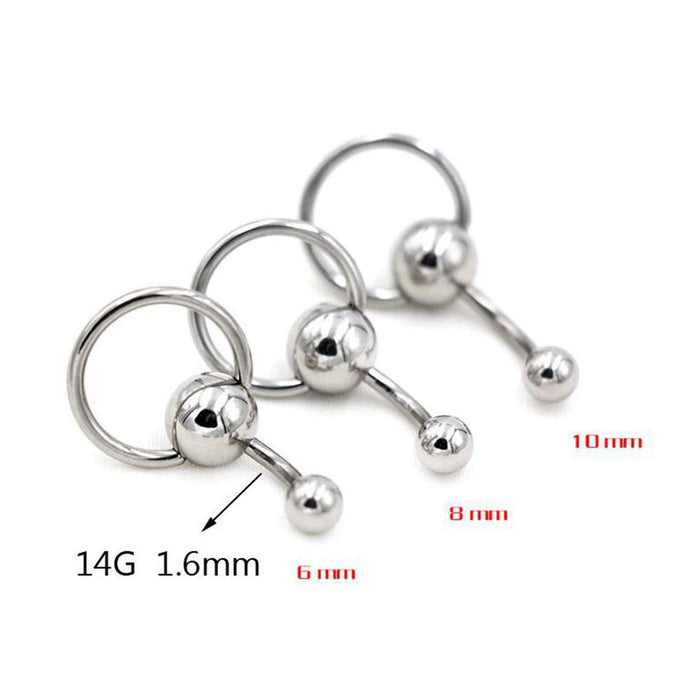 1Pc Punk 6mm/8mm/10mm Stainless Steel Belly Button Rings Surgical Steel Navel Body Piercing jewelry