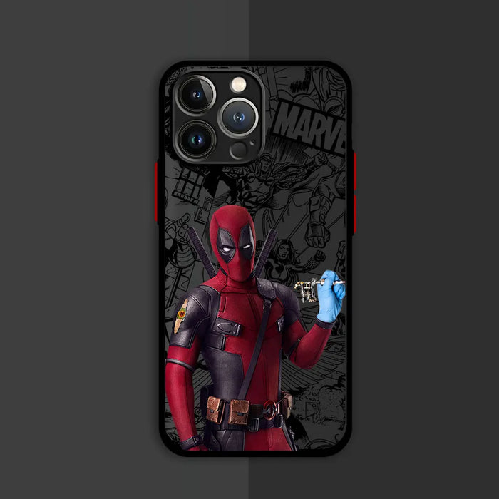 Marvel Deadpool Hard Luxury Matte Cover Case for iPhone 16 15 14 16 Plus Max 13 Mini 15 16 Pro Max