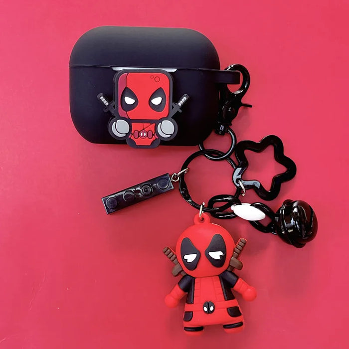 Cartoon Marvel Deadpool Earphone Case Cover For Airpods 4/Pro 2/3/1 2 Silicone Wireless Earbuds Protective Shell With Keychain