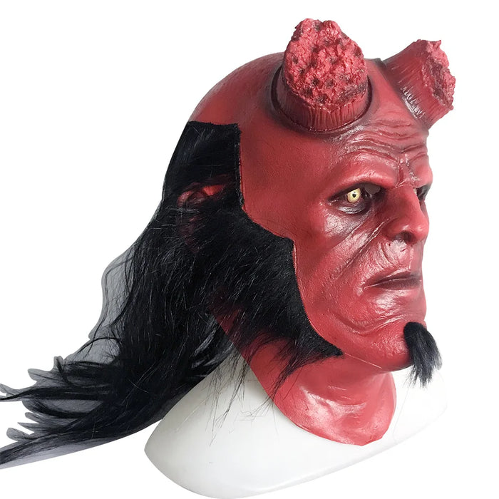 Movie Hellboy Mask Cosplay Rise of the Blood Mask Queen Ox Horn Mask Adult Gloves Latex Hand Gauntlet Halloween Party Props