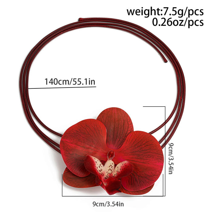 Ingemark Romantic Boho Butterfly Large Flower Choker Necklace for Women Kpop Adjustable Long Rope Chain Mariage Y2K Accessories