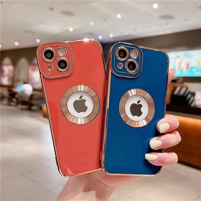 Luxury Fashion Plating Shockproof Phone Cases For iPhone 11 13 12 14 15 Pro Max Plus Silicone Protective Soft Cover Accessories