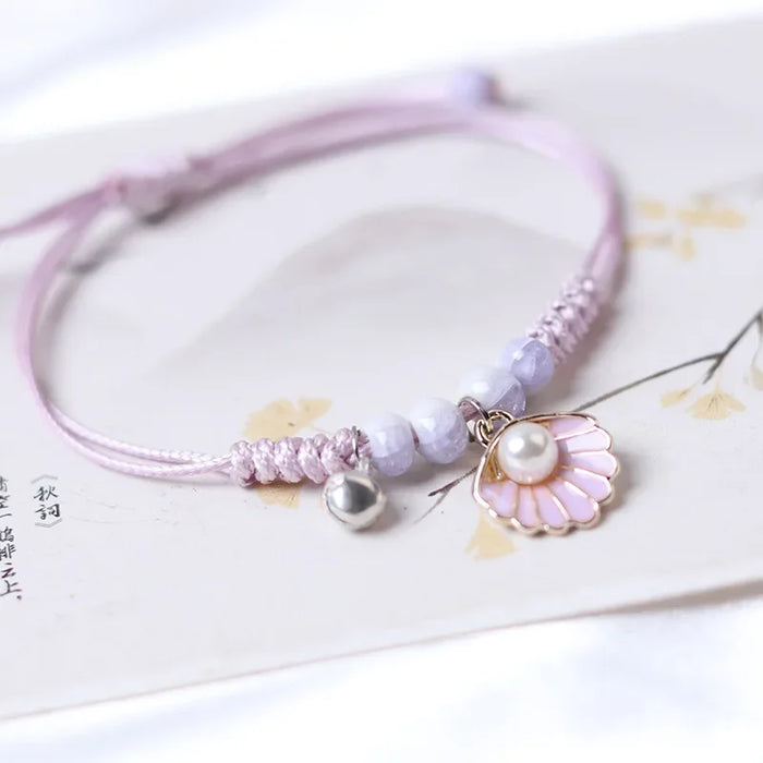 Creative Handmade Starfish Shells Pearl Pendant Adjust Bracelet Anklet Friendship Bracelets On Hand For Woman Luxury Jewelry