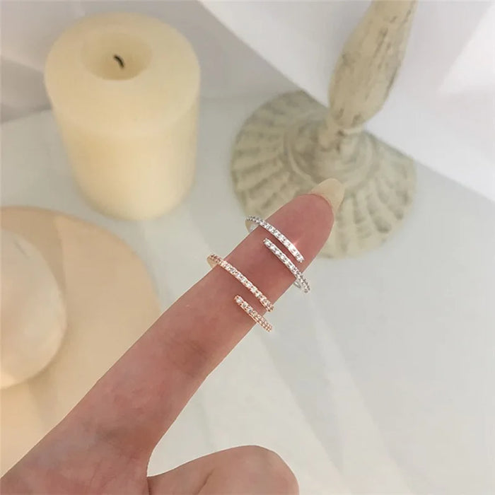 Minimalist Thin Rings For Women Wedding Brilliant Cubic Zircon High Quality Versatile Female Finger Ring Jewelry Gifts