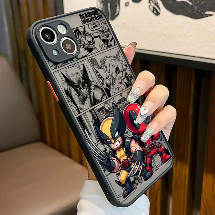 Marvel Deadpool And Wolverine Clear Matte Phone Case for Apple iPhone 16 15 14 13 12 pro Max