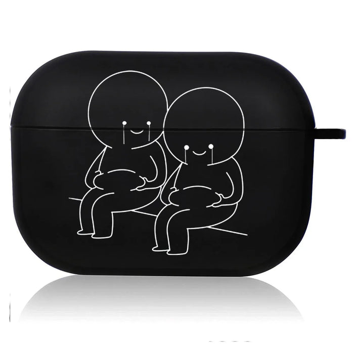 Creative Line Cute Black Airpod Cases Air Pro 3 for Airpods Pro 2 3rd Pods Gen Airpord Cover Cute Cartoon Simple Line Art Case