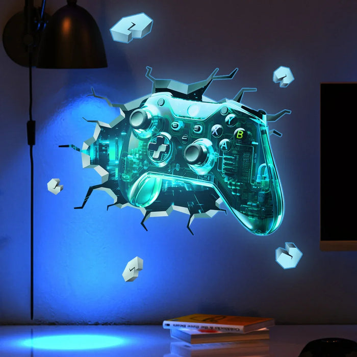 Luminous Wall Sticker - Glow in The Dark Cosmic Starry Sky Game Handle Gaming Zone Video Game Decor for Living Room