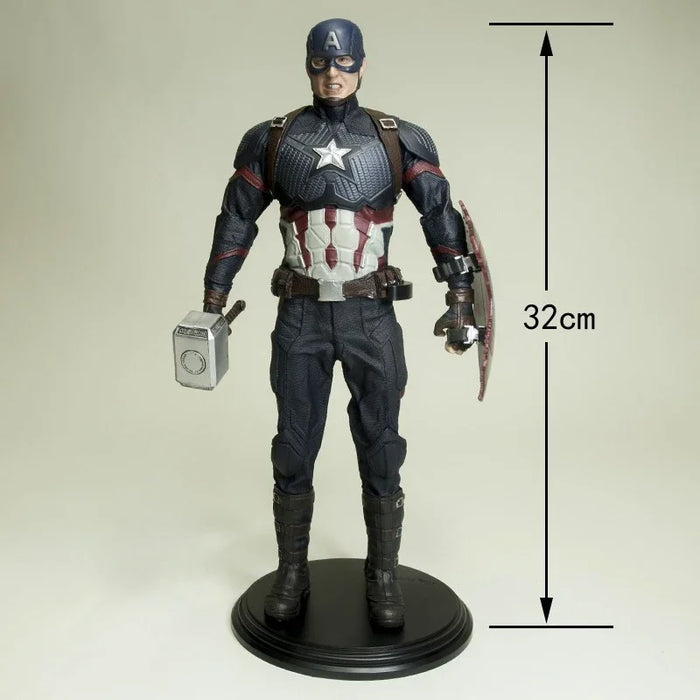 32cm Marvel Comics Collection Figure Captain America Iron Man Anime Action Collection Desktop Ornament Decoration Children Toys