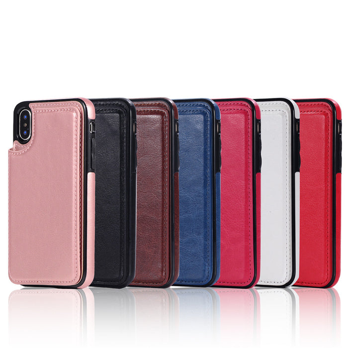 Luxury Slim Fit Premium Leather Cover For iPhone 14 13 11 12 Pro Max Wallet Card Holder Slots Flip Case