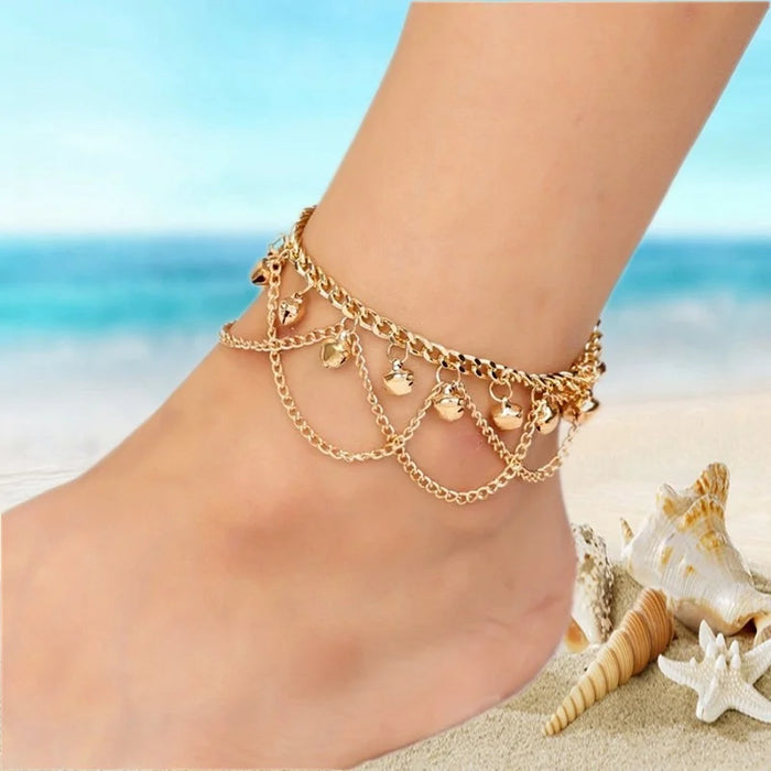 New Fashion Beach Anklets For Women Bohemian Bells Tassel Bracelet On The Leg Foot Jewelry Holiday Accessories