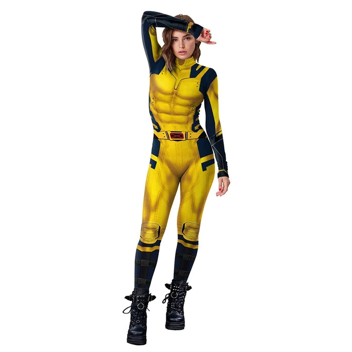 Superhero Wolverine Deadpool Halloween Costume for Adults Kids Three Claws Wolverine Spandex Zentai Superhero Bodysuit Jumpsuit