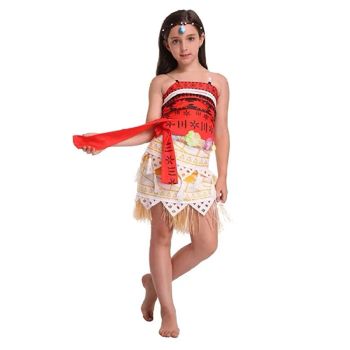 Cosplay Vaiana Moana Princess Costume Dress Adult Necklace Wig Girl Halloween Party Moana Dress Costume Cosplay