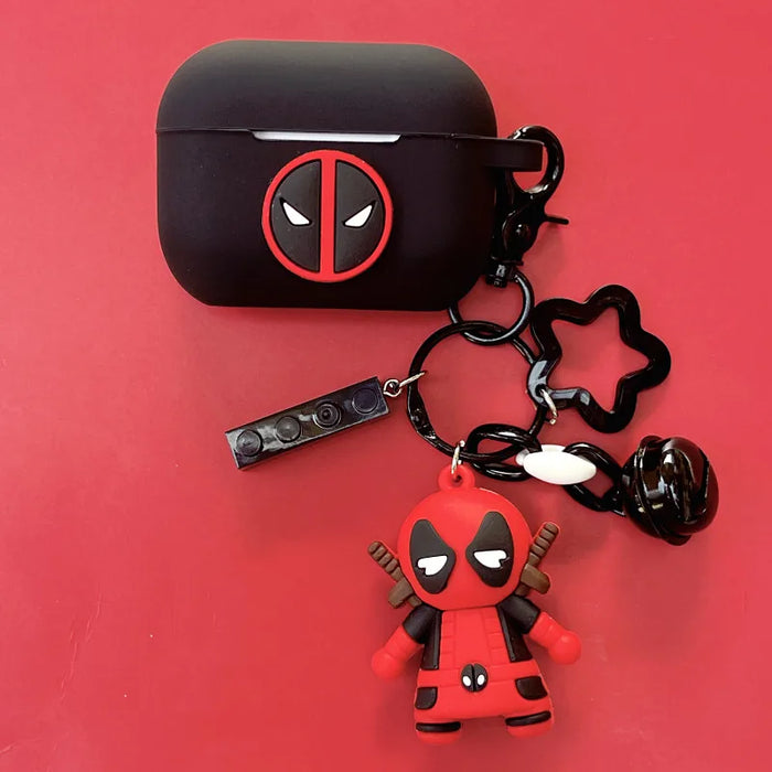 Cartoon Marvel Deadpool Earphone Case Cover For Airpods 4/Pro 2/3/1 2 Silicone Wireless Earbuds Protective Shell With Keychain