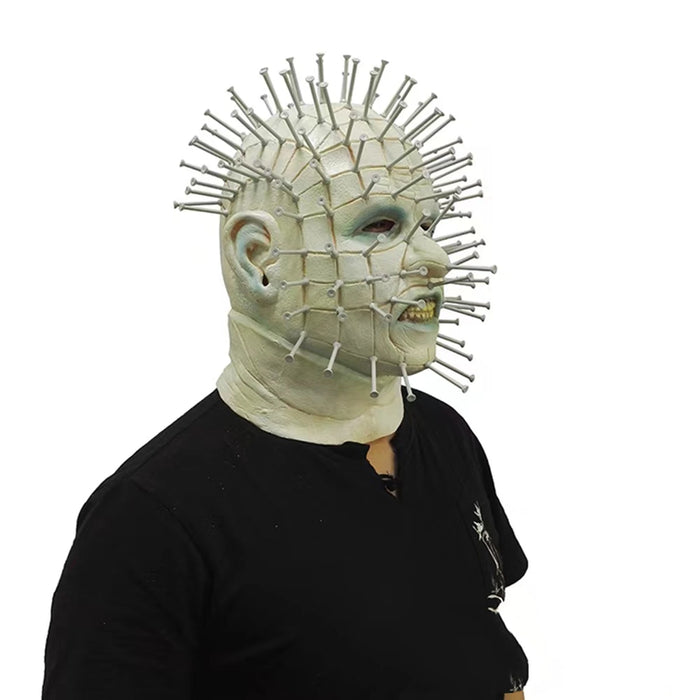 movie Hellraiser Pinhead face Mask Halloween Funny Rubber Scary Masks Toy Props Costume Accessories for Adults and Children