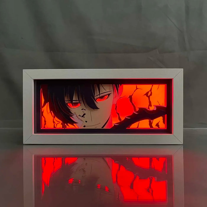 Solo Leveling Anime Peripherals Sung Jin Woo Figure Led Light Paper Cut Shadow Box Figures Lightbox Ornaments Toys Kids Gifts