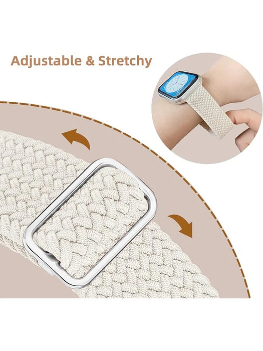 Strap for Apple Watch band 44mm 45mm 49mm 42mm 40mm 41mm 46mm Elastic Braided Solo bracelet correa Series 9 10 8 7 6 5 SE Ultra