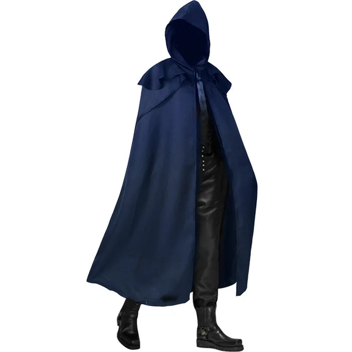 Cosplay Medieval Men Costumes Knight Pirate Prince Gothic Retro Hooded Cloak Capes Long Robes Jackets Coat Carnival Halloween