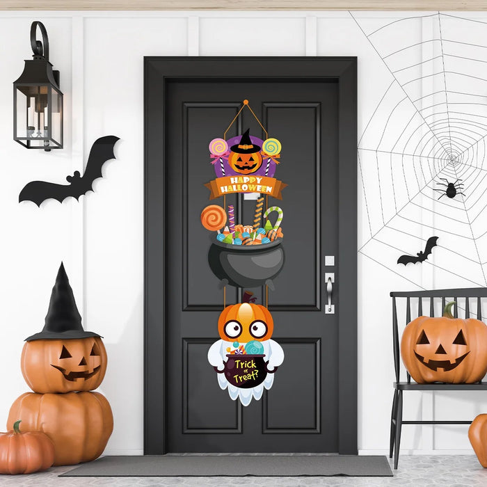 Halloween Party Decoration Pumpkin Magic Hat Door Hanging Ghost Festival Scene Decoration Pendants Happy  Halloween Day 2024