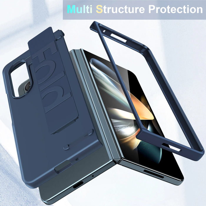 Luxury Ultra-thin Matte Silicone Wrist Strap Case For Samsung Galaxy Fold 5 4 3 5G Folding Shockproof Hard Back Cover