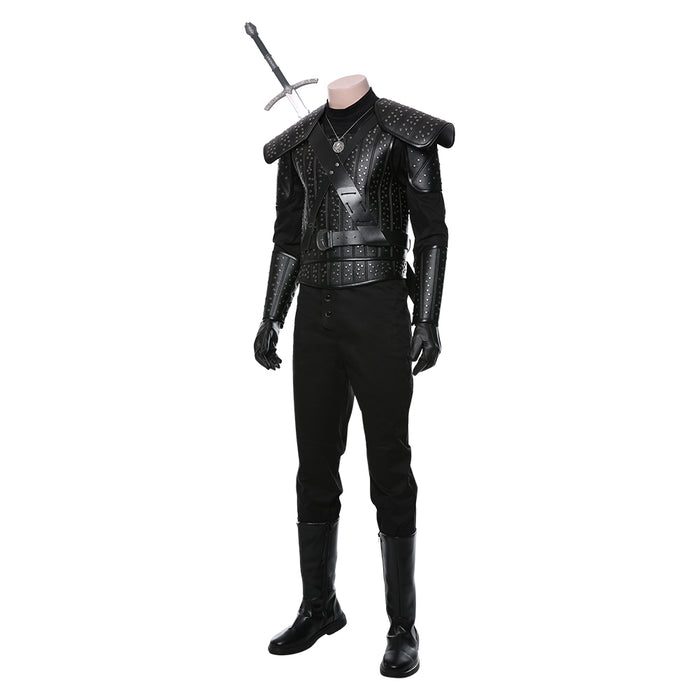 Geralt of Rivia Cosplay Men Witcher Costume Jacket Coat Pants Belt Cloak Outfit For Adult Male Fantasia Halloween Carnival Suit