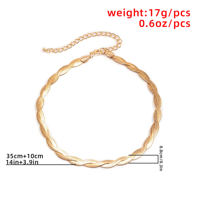 Lacteo Trendy Gold Color Weave Snake Chain Choker Necklaces For Women Charm Heart Tassel Necklace Rave Party Jewelry Collar