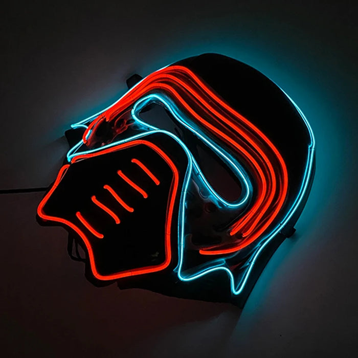 Halloween Light Up Face Mask, LED Glowing Neon Movie Characters Mask, Bar Cosplay, Carnival Party, EL Luminous Accessories