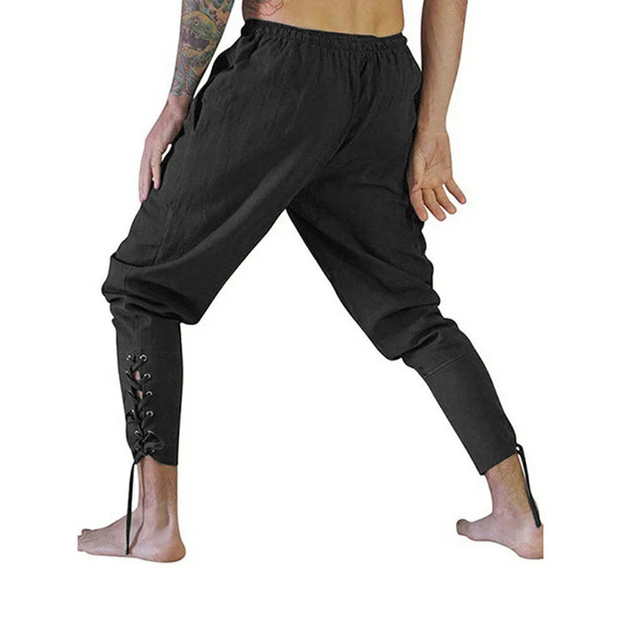 Medieval Pants Viking Pirate Costume For Men Women Pirate Trousers Lace Up Renaissance Pants  Brown Black Plus Size Halloween