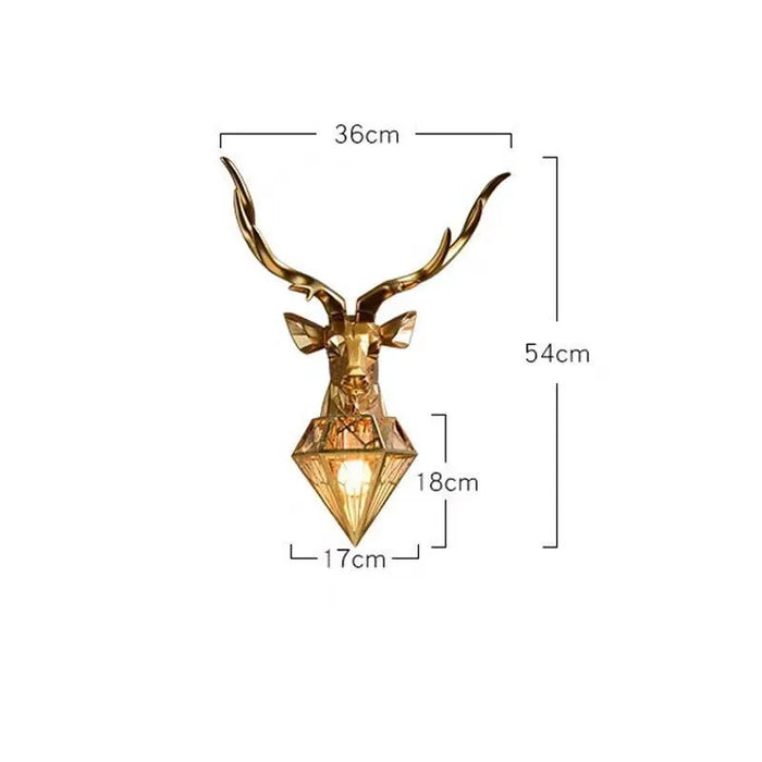 American Retro Fortune Antler Wall Lamp Gold Silver Gloss Bedroom Wall Lamp Room Decoration Furniture Lighting Bedside Wall Lamp