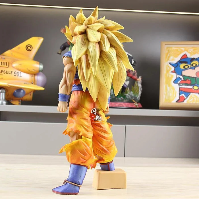 New 32cm Dragon Ball Z Goku action Figure Ssj3 Dbz Super Saiyan 3 Anime Figures Pvc Statue Action Figurine Models Halloween Gift Toys