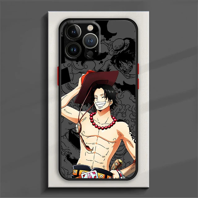 Anime One Piece Art Phone Case For iPhone 15 14 13 12 11 Pro Max mini XS Max XR X 8 Plus SE Frosted Translucent Cover