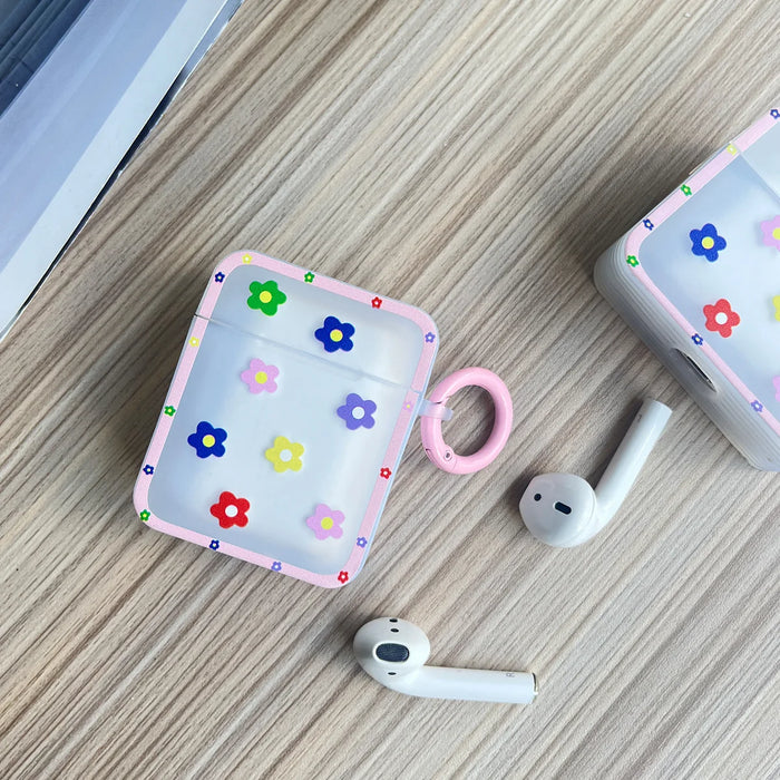 For AirPods Pro 2nd Case Ins Fashion Flower Silicone Cover For Apple AirPods 1 2 3 Girls Cute Earphone Charging Box With Keyring