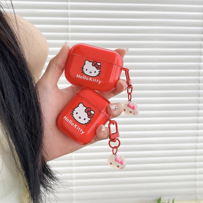 Cute Cartoon Sanrio Hello Kitty  Earphone Case For AirPods 4 1 2 3 Pro 2021 Wireless Bluetooth Headset Soft TPU Protective Cover