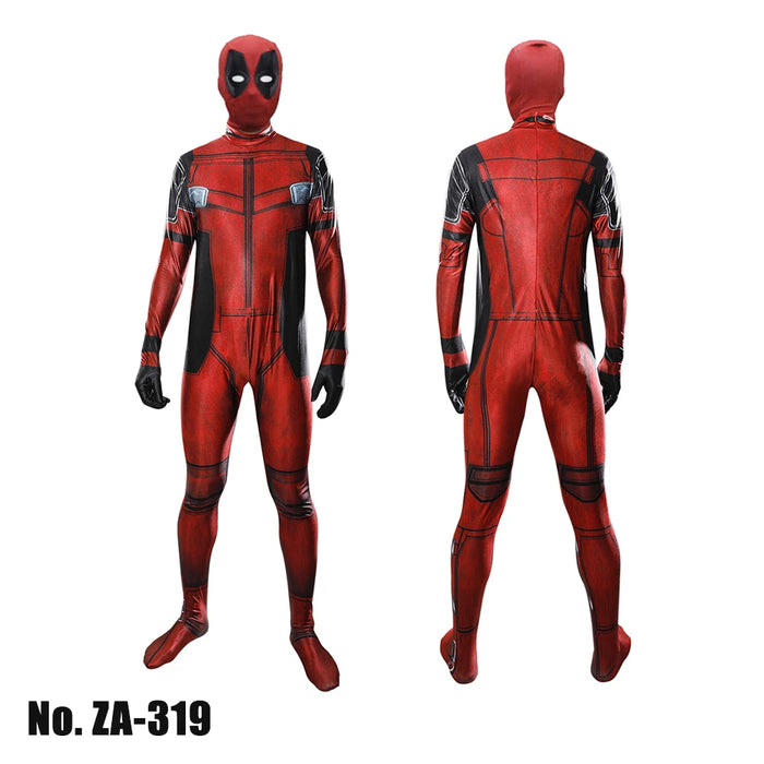 MARVEL Deadpool Cosplay Costumes Kids Adult Superhero Bodysuit Jumpsuit with Mask Rich Accessories Party Clothes Outfits