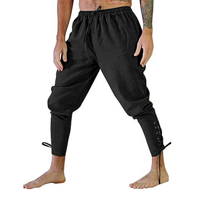 Medieval Pants Viking Pirate Costume For Men Women Pirate Trousers Lace Up Renaissance Pants  Brown Black Plus Size Halloween