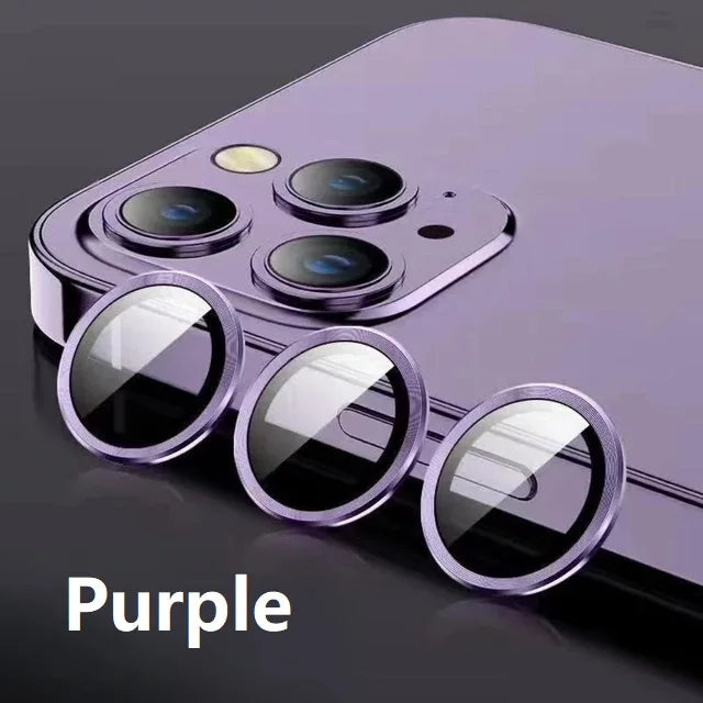 3PCS Lens Protector For IPhone 14 15 Plus For 12 13 Mimi For 11 12 13 14 15 Pro Max on Lens Cover Film Back Silvery Purple