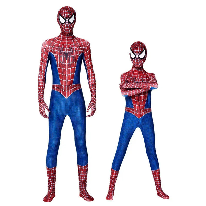 High Quality Spiderman Superhero Costume Bodysuit For Kids Adult Spandex Zentai Halloween Party Cosplay Jumpsuit 3D Style