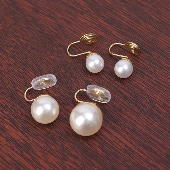 2pcs Pearl Ear Clip Earrings Fashion Without Ear Hole Earings Simple Ear Cuff Fake Piercing Fashion Jewelry Earings for Women