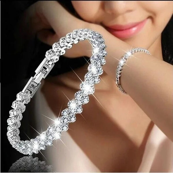 Bohemian Bracelet for Women Rhinestone Leaves Chain Bangle Luxury  Braided Wedding Jewelry Christmas Gift Jewelry