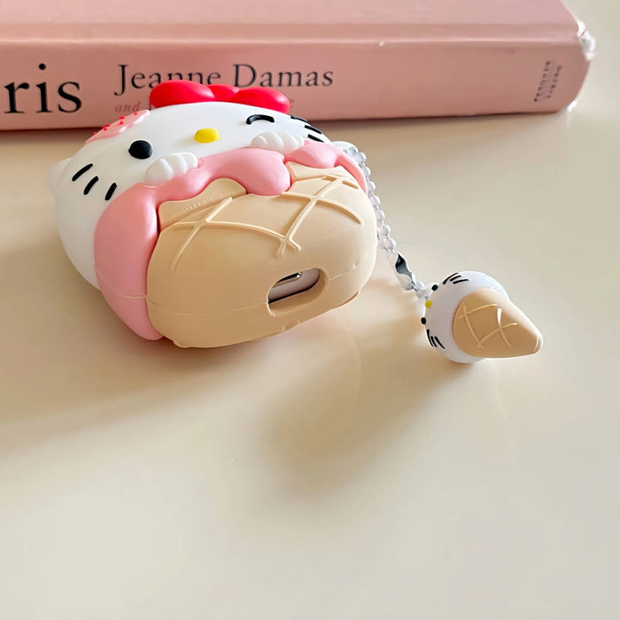 For Airpods Pro 2 Case,Hello Kitty Ice Cream Style For Airpods 3 Case,Soft Silicone Earphone Cover For Airpods Pro