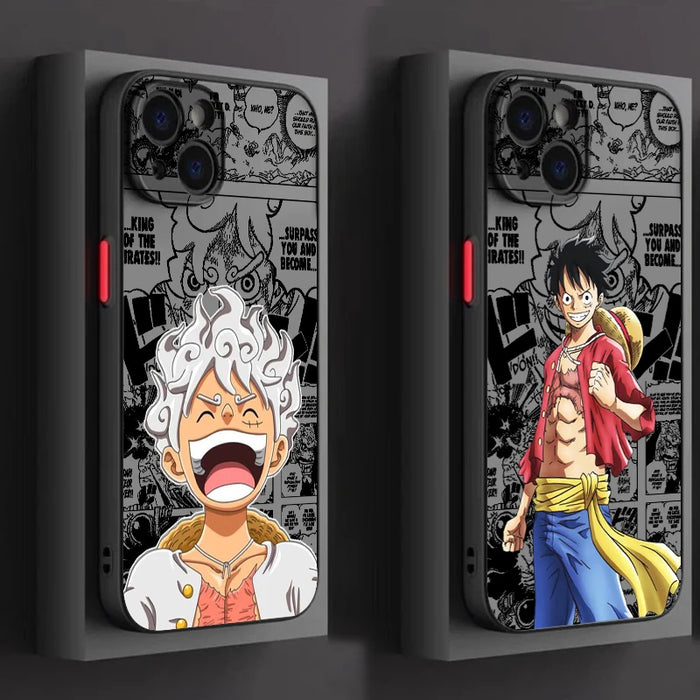 Luxury Anime One Piece Luffs Frosted Translucent For Apple iPhone 15 14 13 12 Pro Max Plus Mini Cover