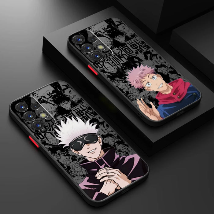 Anime Jujutsu Kaisen Cartoon Frosted Translucent For Samsung Note 20 A35 A03 A54 A31 A22 A34 A14 A24 A04 A55 5G Back Phone Case