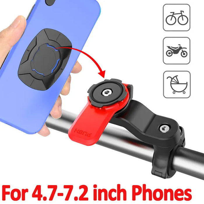 Bike Phone Holder Shock-resistant Motorcycle MTB Bicycle Scooter Bike Handlebar Security Quick Lock Support Telephone Stand