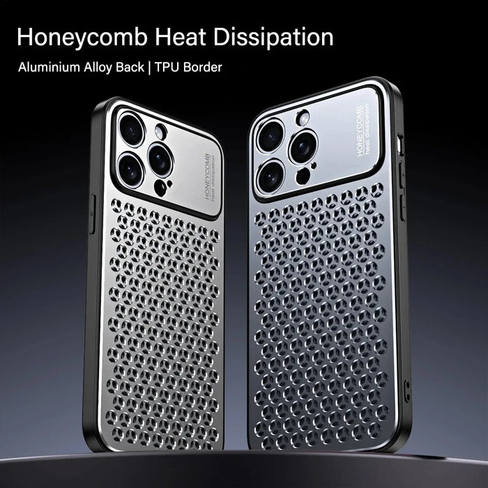 Aluminum Alloy Phone Case For iPhone 15 14 13 Pro Max Metal Breathable Back Cover