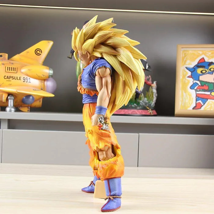 New 32cm Dragon Ball Z Goku action Figure Ssj3 Dbz Super Saiyan 3 Anime Figures Pvc Statue Action Figurine Models Halloween Gift Toys