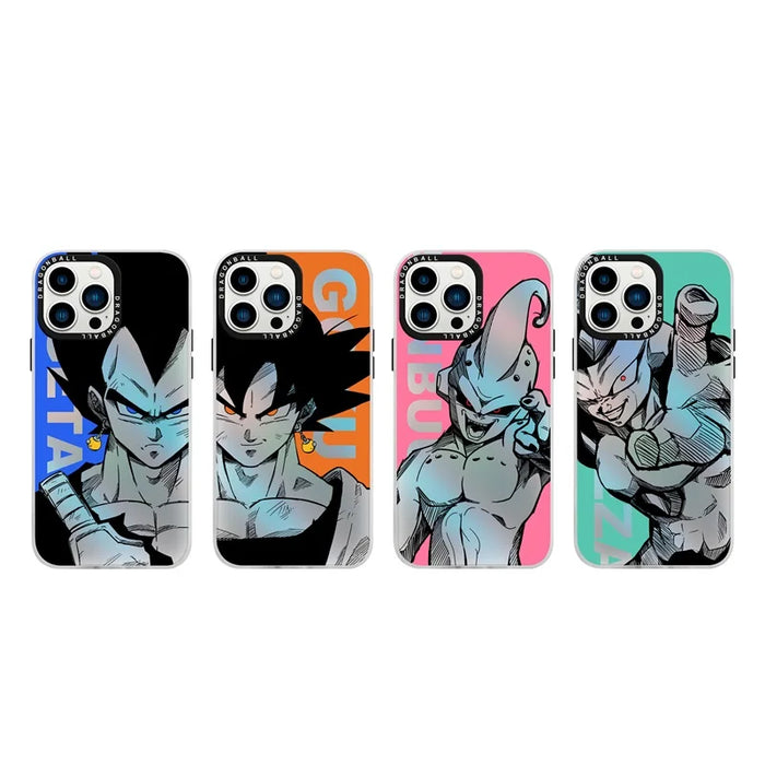 Luxury Cute Japan Anime Z Gokus Laser Phone Case For iPhone 15 14 13 12 11 Pro Max Cartoon Couple Anti-drop Bumper Back Cover